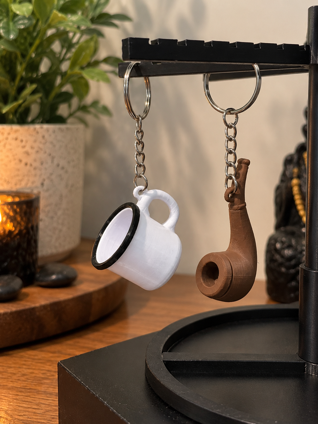 Pretos Velhos Coffee Mug & Pipe Keychain Set – Umbanda Religious Gift