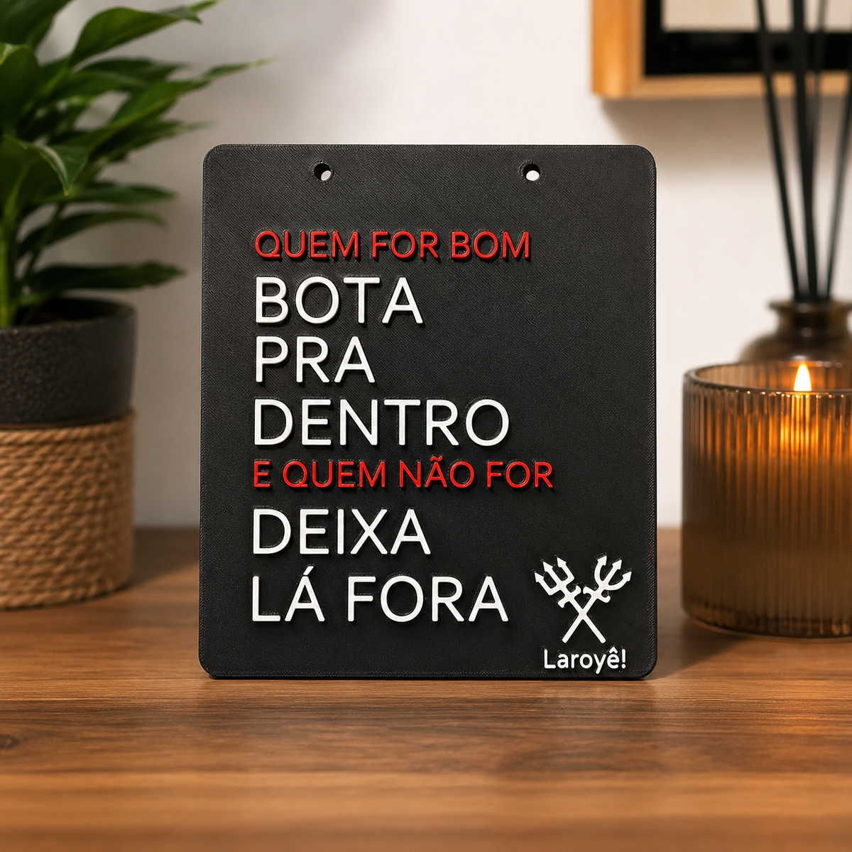 Exu Protection Wall Plaque – Laroyê Exu 3D Printed Home Decor