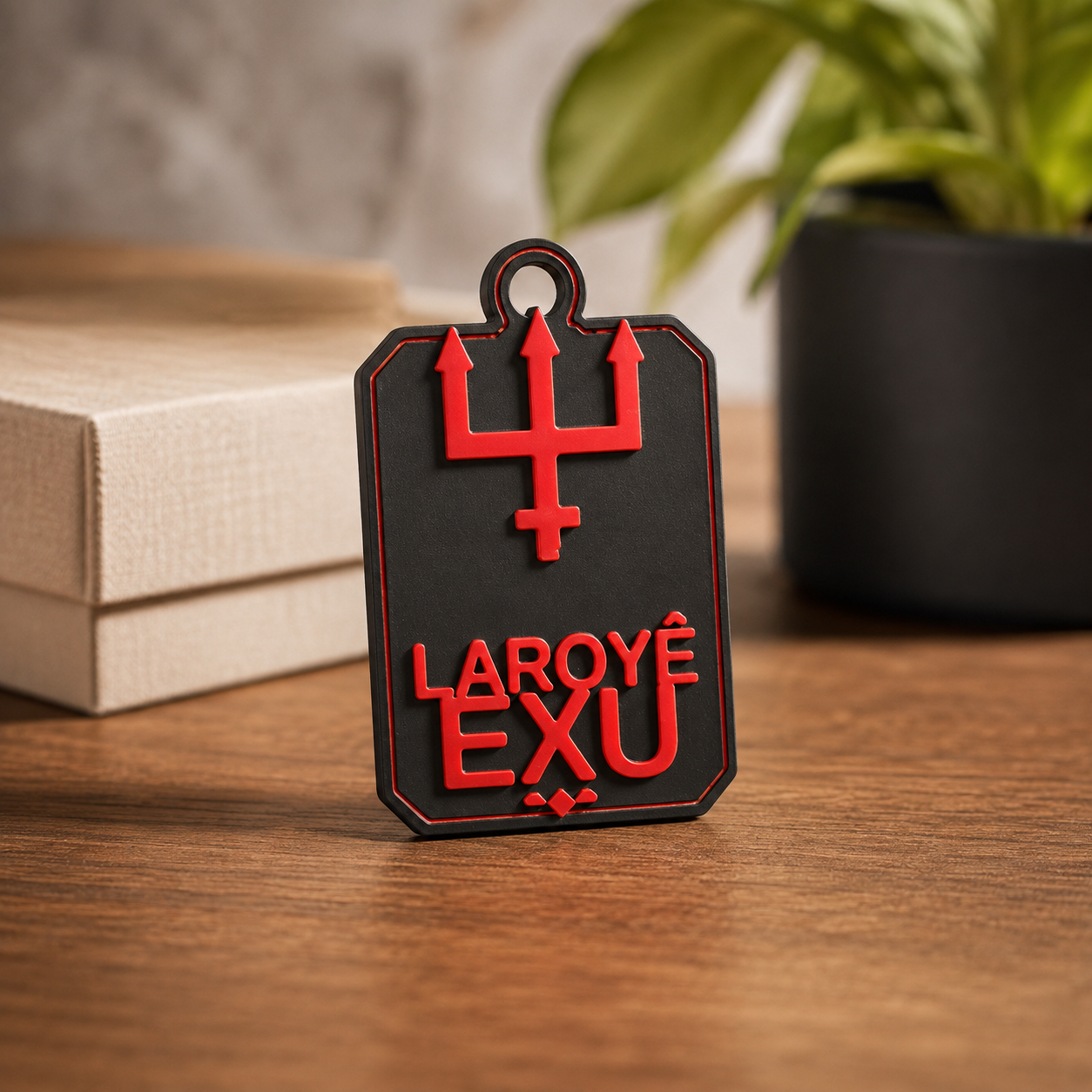 Exu Keychain with Trident – Laroyê Exu