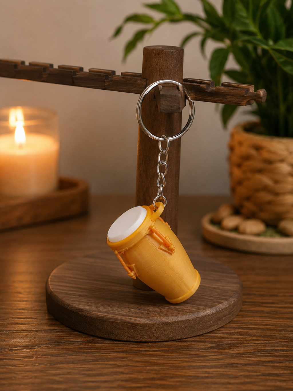 Atabaque Drum Keychain – Afro-Brazilian Spiritual Keychain
