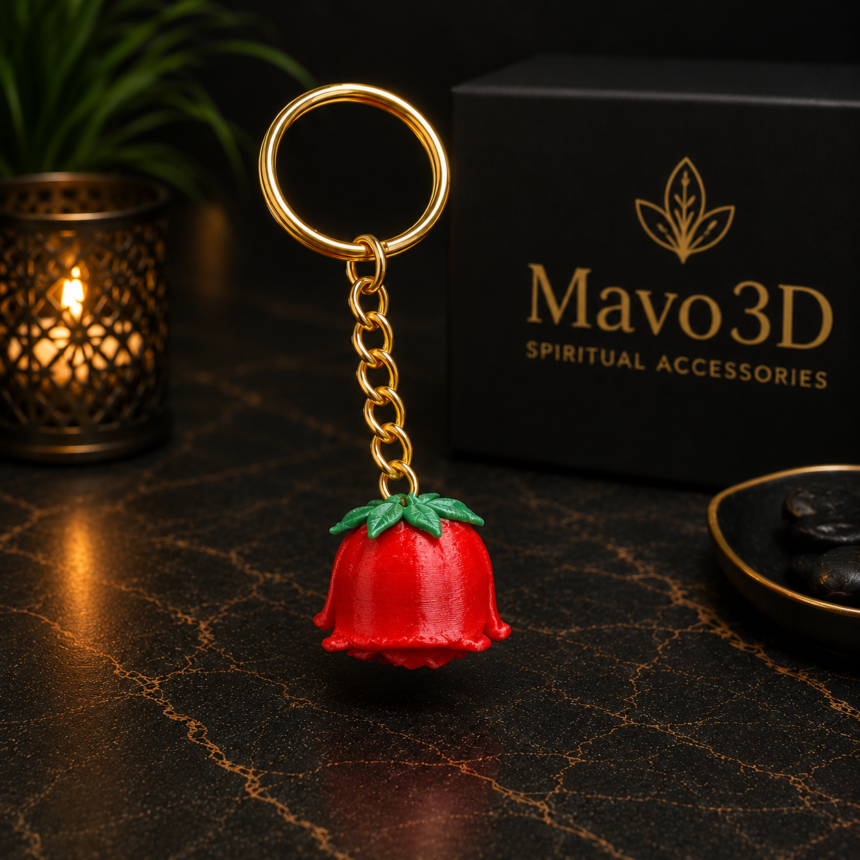 Rose-Shaped Keychain for Pomba Gira