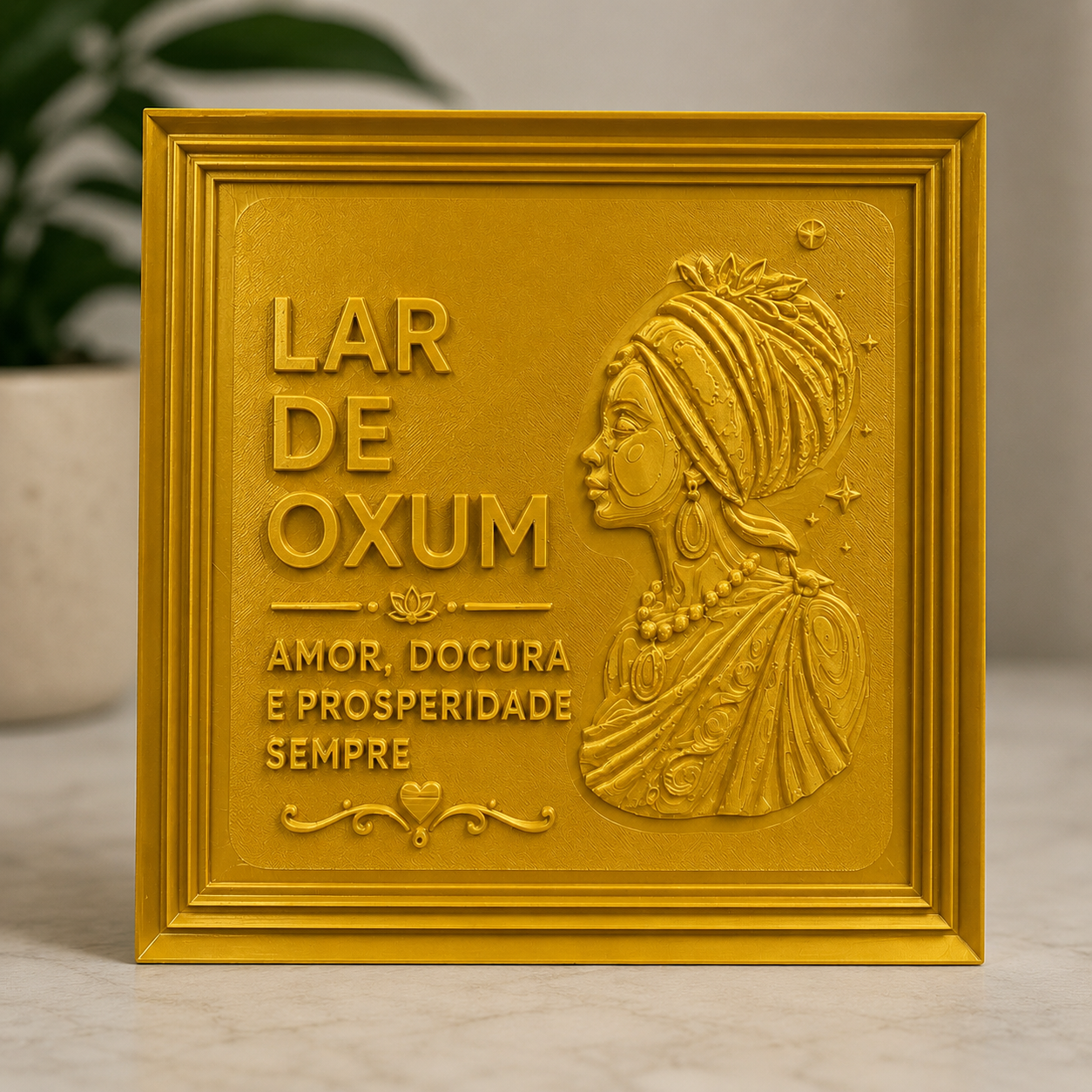 Lar de Oxum – Gold Silk Decorative Wall Plaque