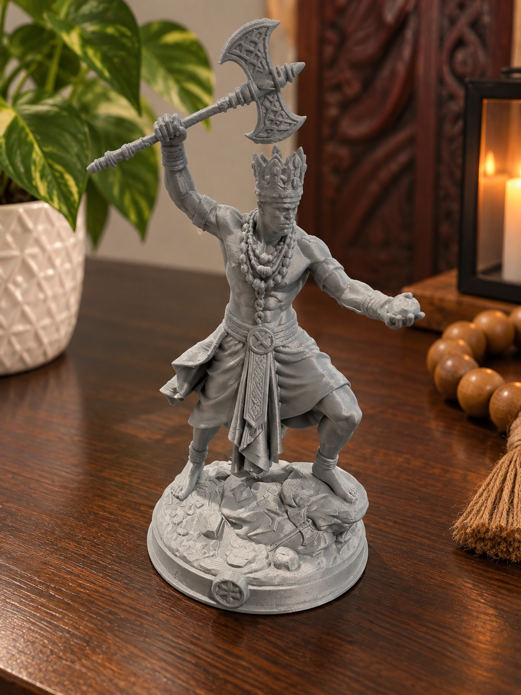 Xangô with Double Axe – Orixá Spiritual Statue