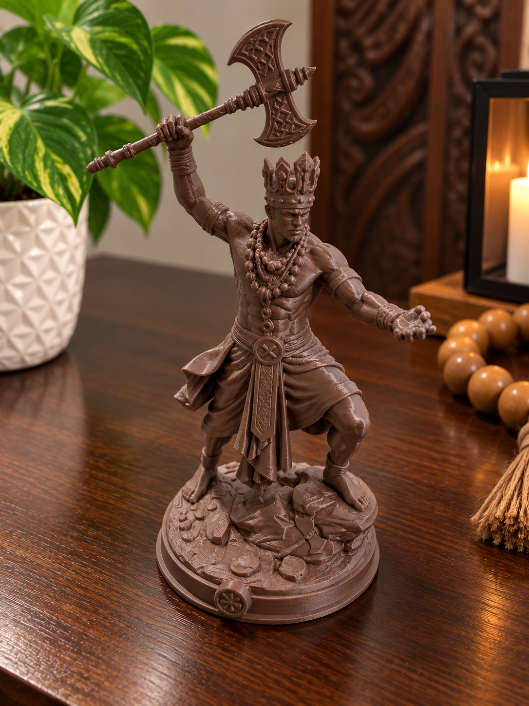 Xangô with Double Axe – Orixá Spiritual Statue