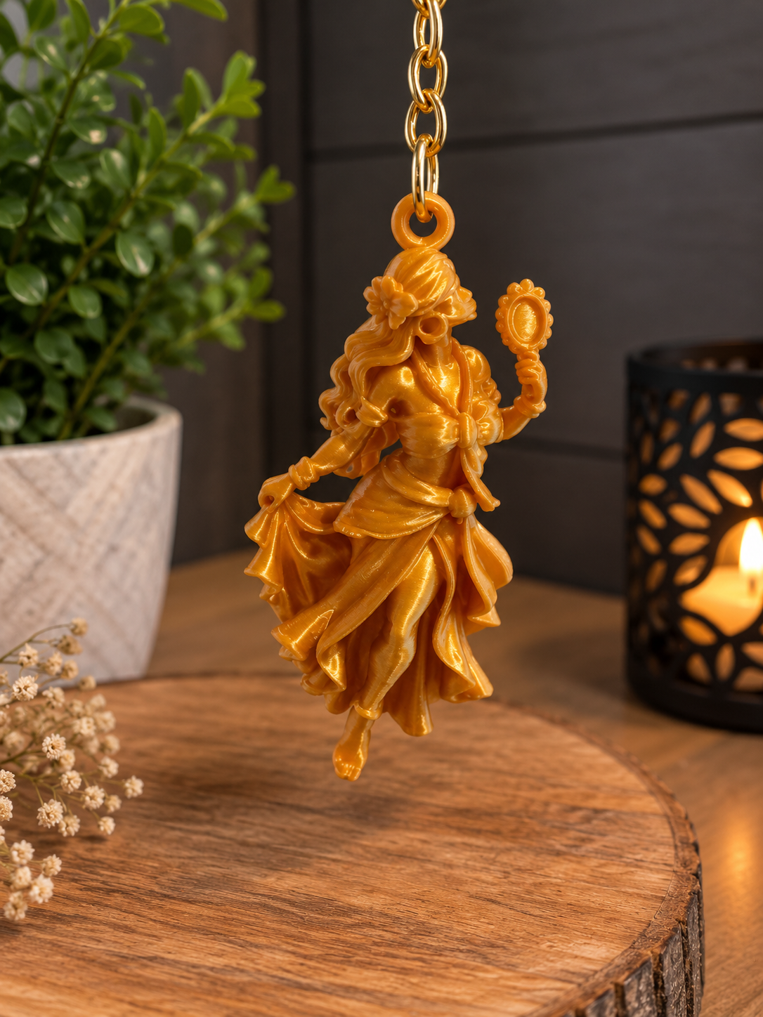 Oxum Keychain – Golden Orisha Charm