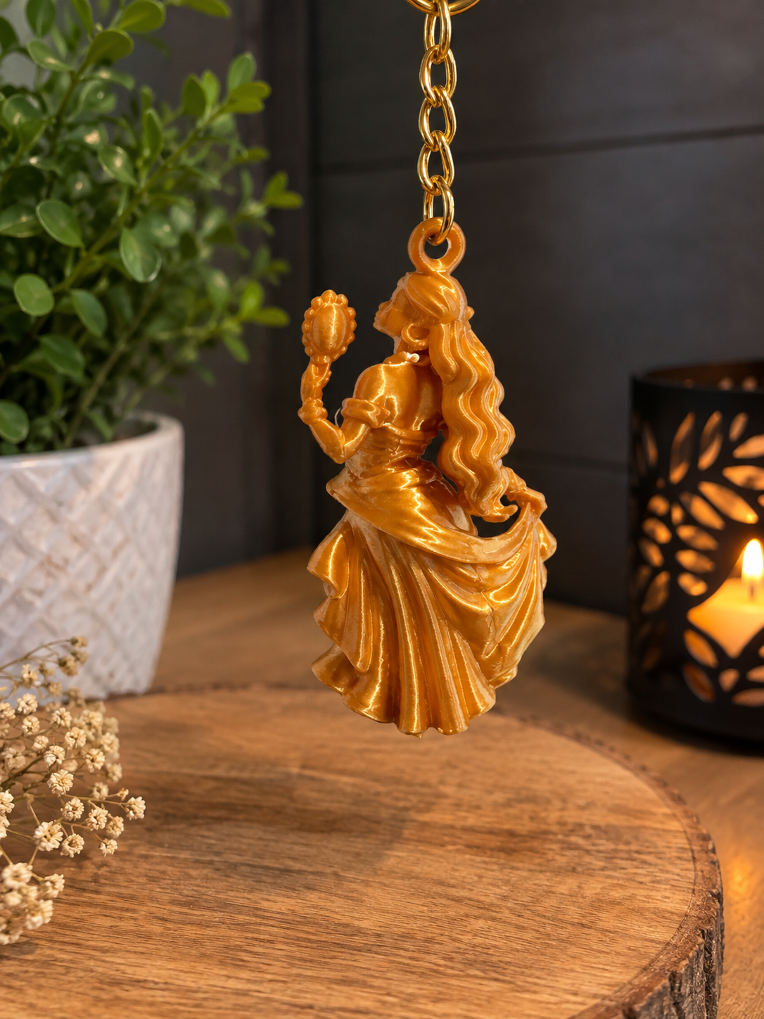 Oxum Keychain – Golden Orisha Charm